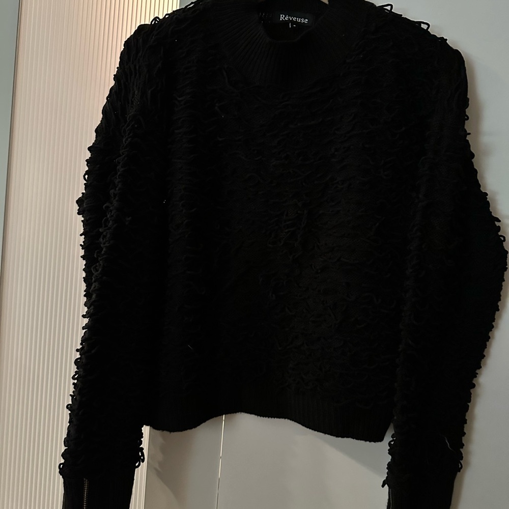Rêveuse Black Textured Sweater